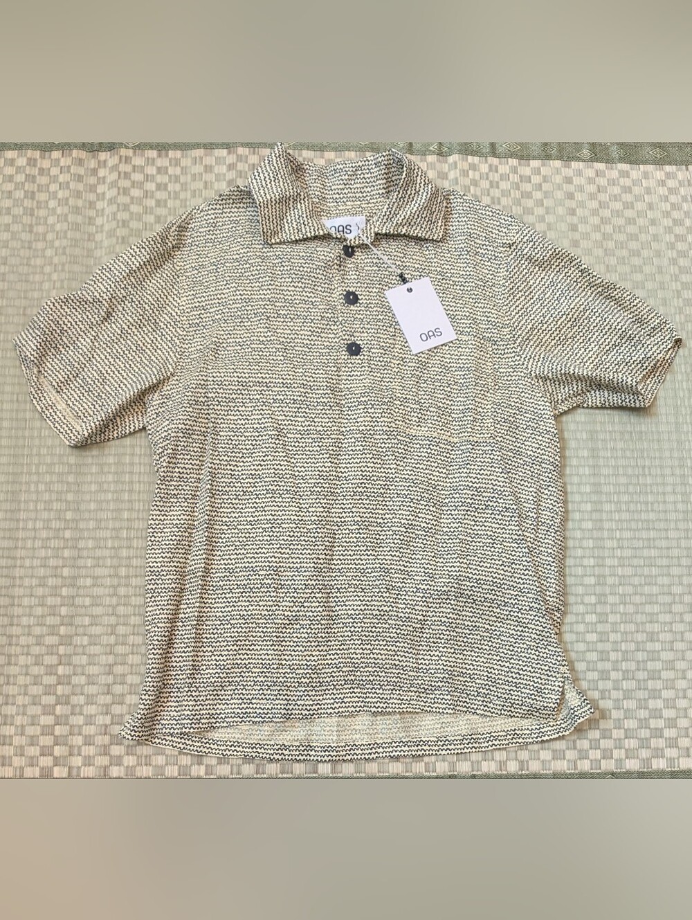 NWT OAS Dimi Giron 100% Linen Popover Shirt Men's Size Small Made in Portugal